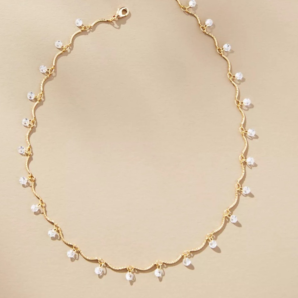 Anthropologie Drippy Crystal Necklace